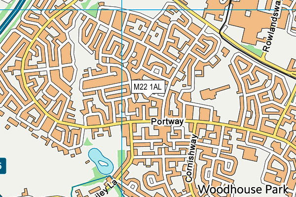 M22 1AL map - OS VectorMap District (Ordnance Survey)