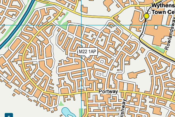 M22 1AP map - OS VectorMap District (Ordnance Survey)