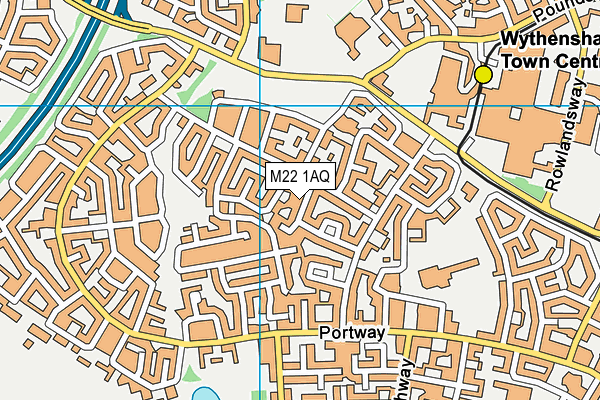 M22 1AQ map - OS VectorMap District (Ordnance Survey)