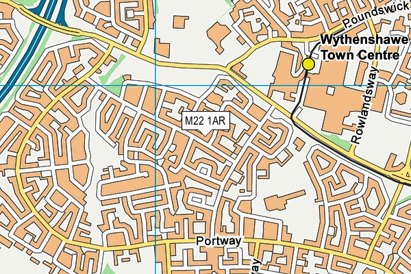 M22 1AR map - OS VectorMap District (Ordnance Survey)