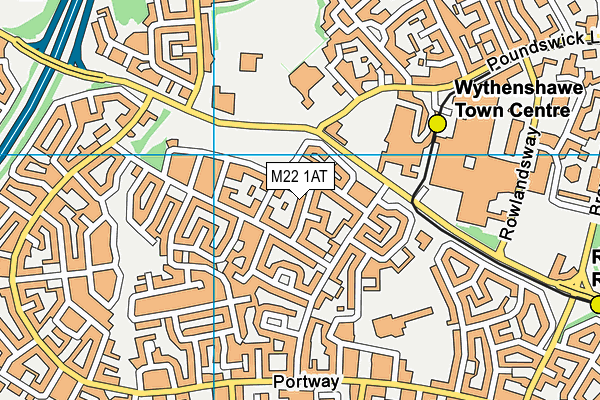 M22 1AT map - OS VectorMap District (Ordnance Survey)