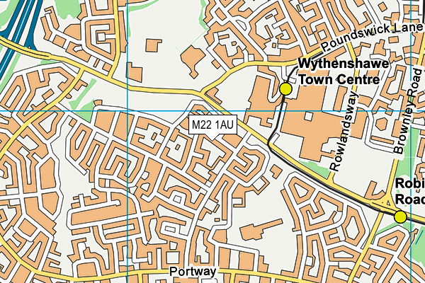 M22 1AU map - OS VectorMap District (Ordnance Survey)