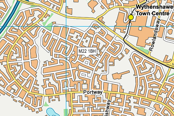 M22 1BH map - OS VectorMap District (Ordnance Survey)