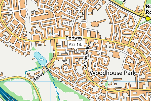 M22 1BJ map - OS VectorMap District (Ordnance Survey)