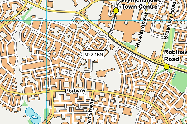 M22 1BN map - OS VectorMap District (Ordnance Survey)