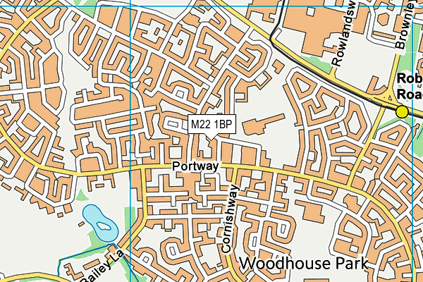 M22 1BP map - OS VectorMap District (Ordnance Survey)