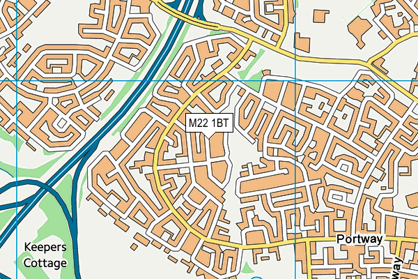 M22 1BT map - OS VectorMap District (Ordnance Survey)
