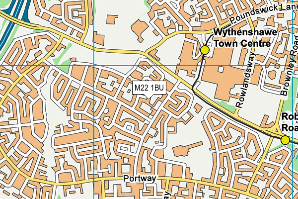 M22 1BU map - OS VectorMap District (Ordnance Survey)