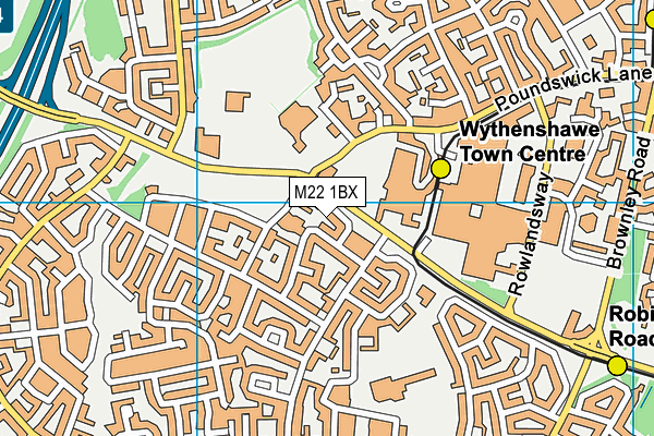 M22 1BX map - OS VectorMap District (Ordnance Survey)