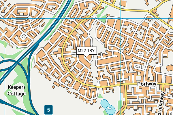 M22 1BY map - OS VectorMap District (Ordnance Survey)