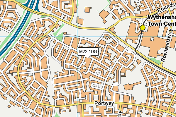 M22 1DG map - OS VectorMap District (Ordnance Survey)