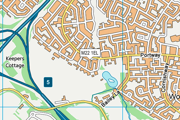 M22 1EL map - OS VectorMap District (Ordnance Survey)