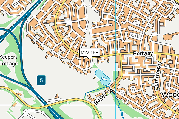 M22 1EP map - OS VectorMap District (Ordnance Survey)