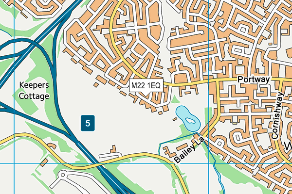 M22 1EQ map - OS VectorMap District (Ordnance Survey)