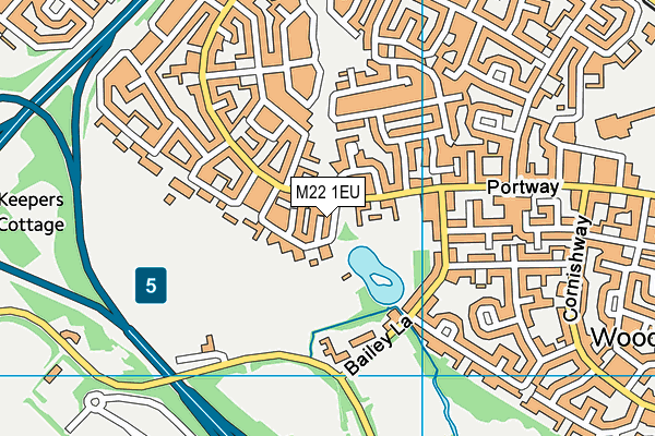 M22 1EU map - OS VectorMap District (Ordnance Survey)