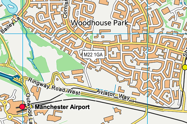 M22 1GA map - OS VectorMap District (Ordnance Survey)