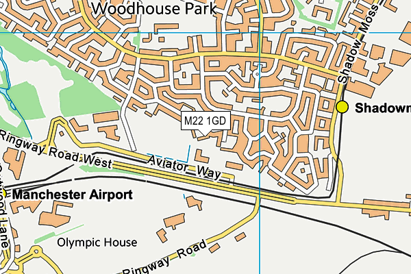 M22 1GD map - OS VectorMap District (Ordnance Survey)