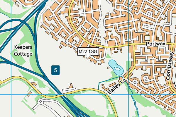 M22 1GG map - OS VectorMap District (Ordnance Survey)