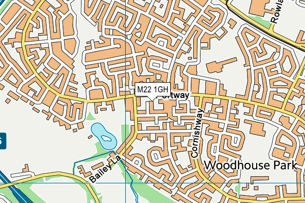 M22 1GH map - OS VectorMap District (Ordnance Survey)