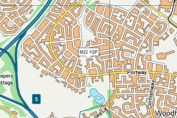 M22 1GP map - OS VectorMap District (Ordnance Survey)