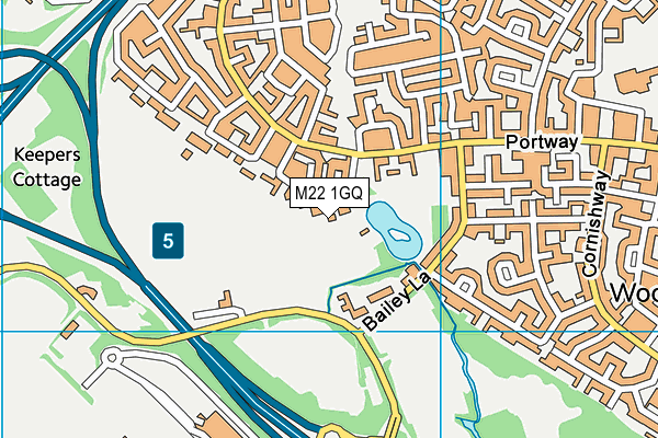 Painswick Park map (M22 1GQ) - OS VectorMap District (Ordnance Survey)