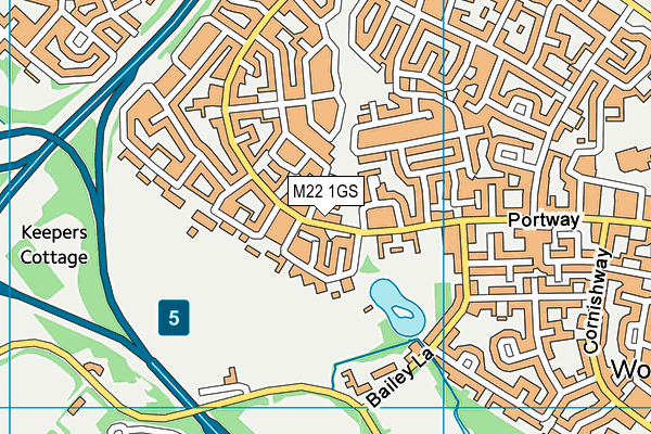 M22 1GS map - OS VectorMap District (Ordnance Survey)