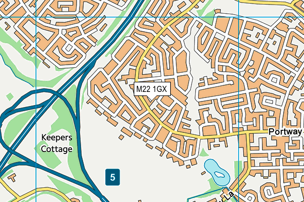 M22 1GX map - OS VectorMap District (Ordnance Survey)