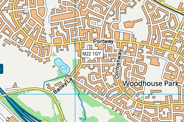 M22 1GY map - OS VectorMap District (Ordnance Survey)