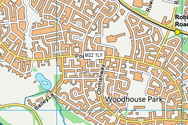 M22 1LY map - OS VectorMap District (Ordnance Survey)