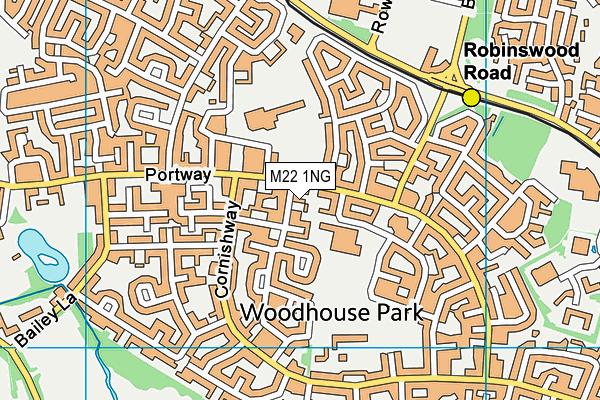 M22 1NG map - OS VectorMap District (Ordnance Survey)