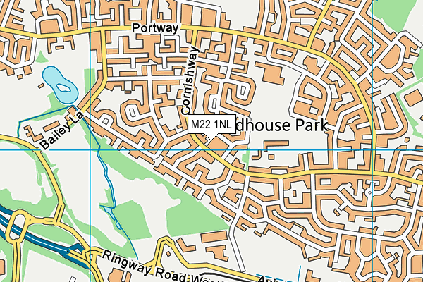 M22 1NL map - OS VectorMap District (Ordnance Survey)