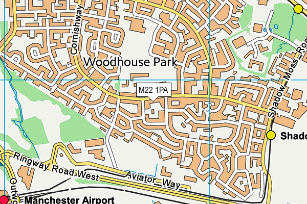 M22 1PA map - OS VectorMap District (Ordnance Survey)