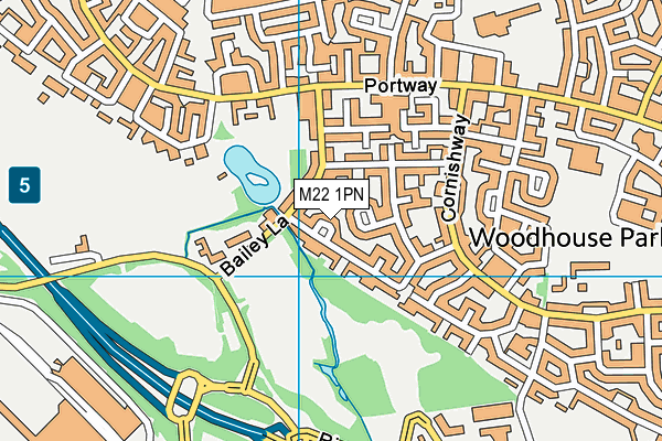 M22 1PN map - OS VectorMap District (Ordnance Survey)