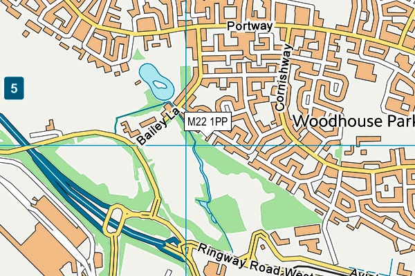 M22 1PP map - OS VectorMap District (Ordnance Survey)