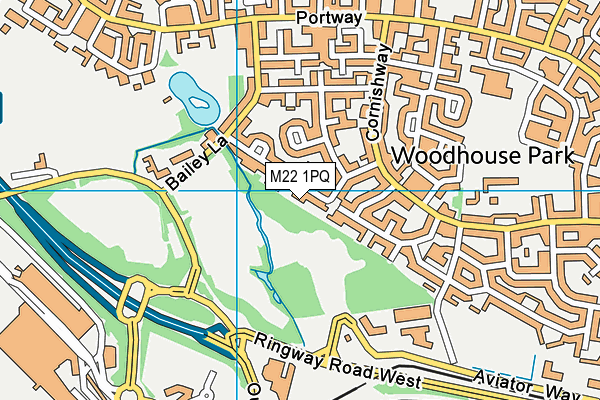 M22 1PQ map - OS VectorMap District (Ordnance Survey)
