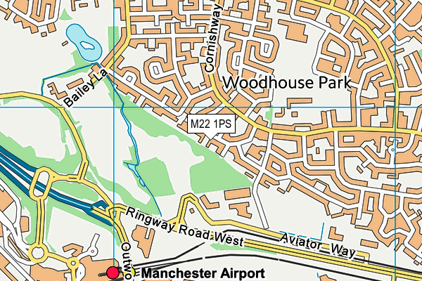 M22 1PS map - OS VectorMap District (Ordnance Survey)