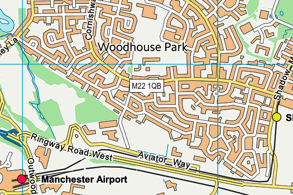 M22 1QB map - OS VectorMap District (Ordnance Survey)