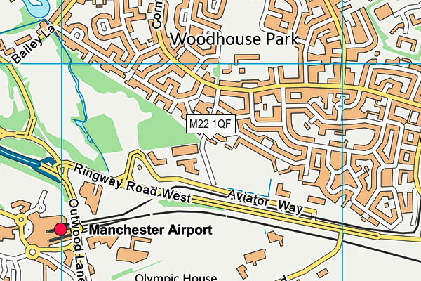 M22 1QF map - OS VectorMap District (Ordnance Survey)