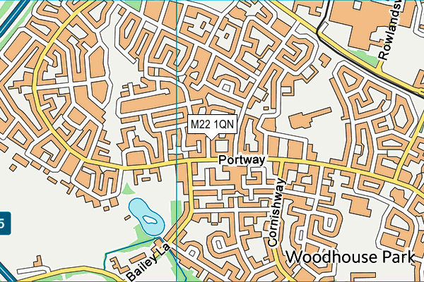 M22 1QN map - OS VectorMap District (Ordnance Survey)