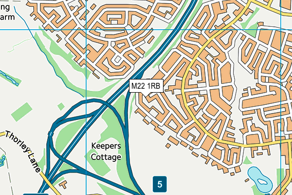 M22 1RB map - OS VectorMap District (Ordnance Survey)