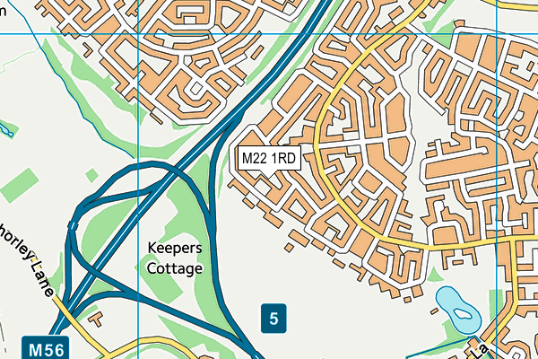 M22 1RD map - OS VectorMap District (Ordnance Survey)