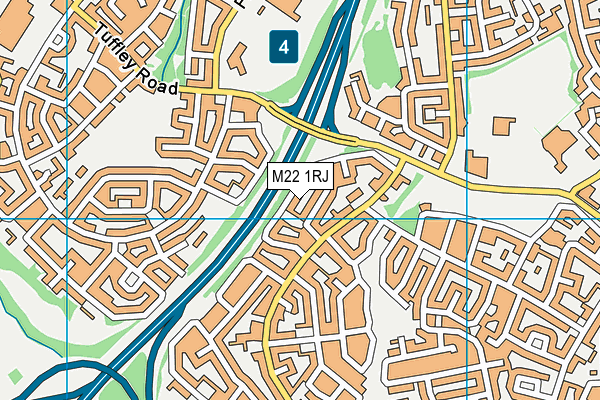 M22 1RJ map - OS VectorMap District (Ordnance Survey)