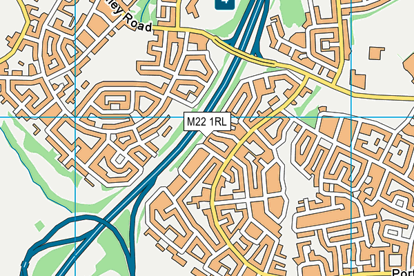 M22 1RL map - OS VectorMap District (Ordnance Survey)