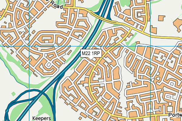 M22 1RP map - OS VectorMap District (Ordnance Survey)