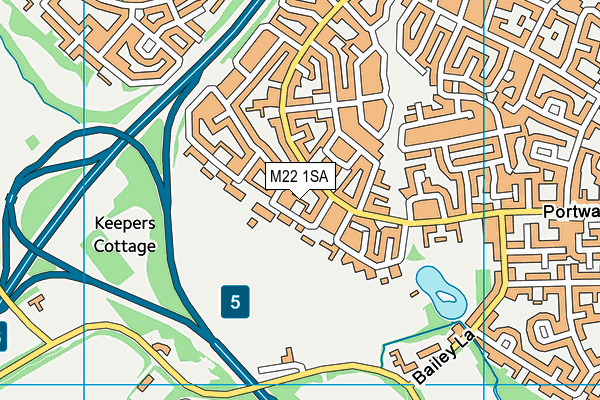 M22 1SA map - OS VectorMap District (Ordnance Survey)