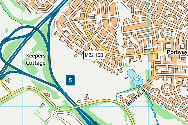 M22 1SB map - OS VectorMap District (Ordnance Survey)