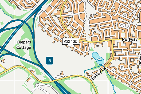 M22 1SD map - OS VectorMap District (Ordnance Survey)