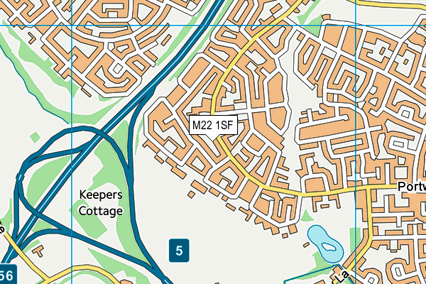 M22 1SF map - OS VectorMap District (Ordnance Survey)