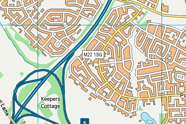 M22 1SG map - OS VectorMap District (Ordnance Survey)