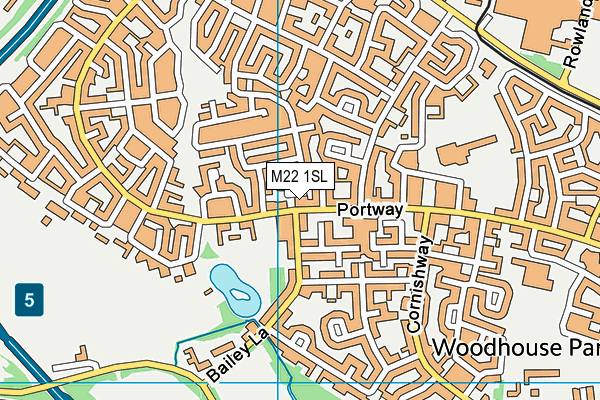 M22 1SL map - OS VectorMap District (Ordnance Survey)